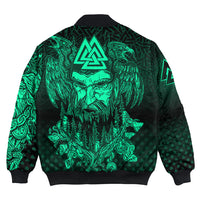 Viking Clothing Viking Odin Raven Tattoo Style Green Version Bomber Jackets RLT12 - Wonder Print Shop