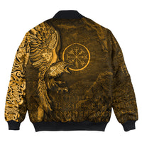 Viking Clothing Vegvisir With Raven Viking Compass Gold Version Bomber Jackets RLT12 - Wonder Print Shop