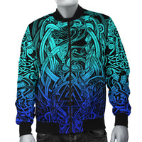 Viking Bomber Jacket Valknut and Dragon Tattoo Special Blue RLT12 - Wonder Print Shop