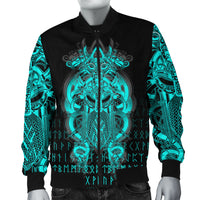 (Custom ) Viking Tyr Tattoo Cyan Bomber Jacket RLT12 - Wonder Print Shop