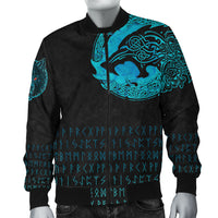 Viking Bomber Jacket Fenrir Wolf Cyan RLT12 - Wonder Print Shop