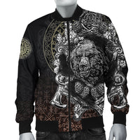 Viking Bomber Jacket Bear Claws and Viking Hammer RLT12 - Wonder Print Shop