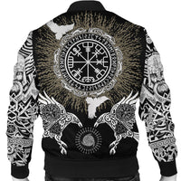 Viking Men's Bomber Jacket Raven, Valknut and Vegvisir RLT12 - Wonder Print Shop