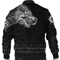(Custom) Viking Bomber Jacket Fenrir Wolf Near Shoulder RLT12 - Wonder Print Shop
