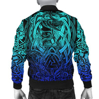 Viking Bomber Jacket Valknut and Dragon Tattoo Special Blue RLT12 - Wonder Print Shop