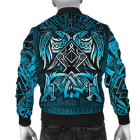 Viking Bomber Jacket Othala and Raven Blue RLT12 - Wonder Print Shop