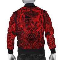 Viking Bomber Jacket Valknut and Dragon Tattoo Red RLT12 - Wonder Print Shop
