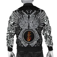 Viking Bomber Jacket Fehu Rune, Raven Tattoo RLT12 - Wonder Print Shop