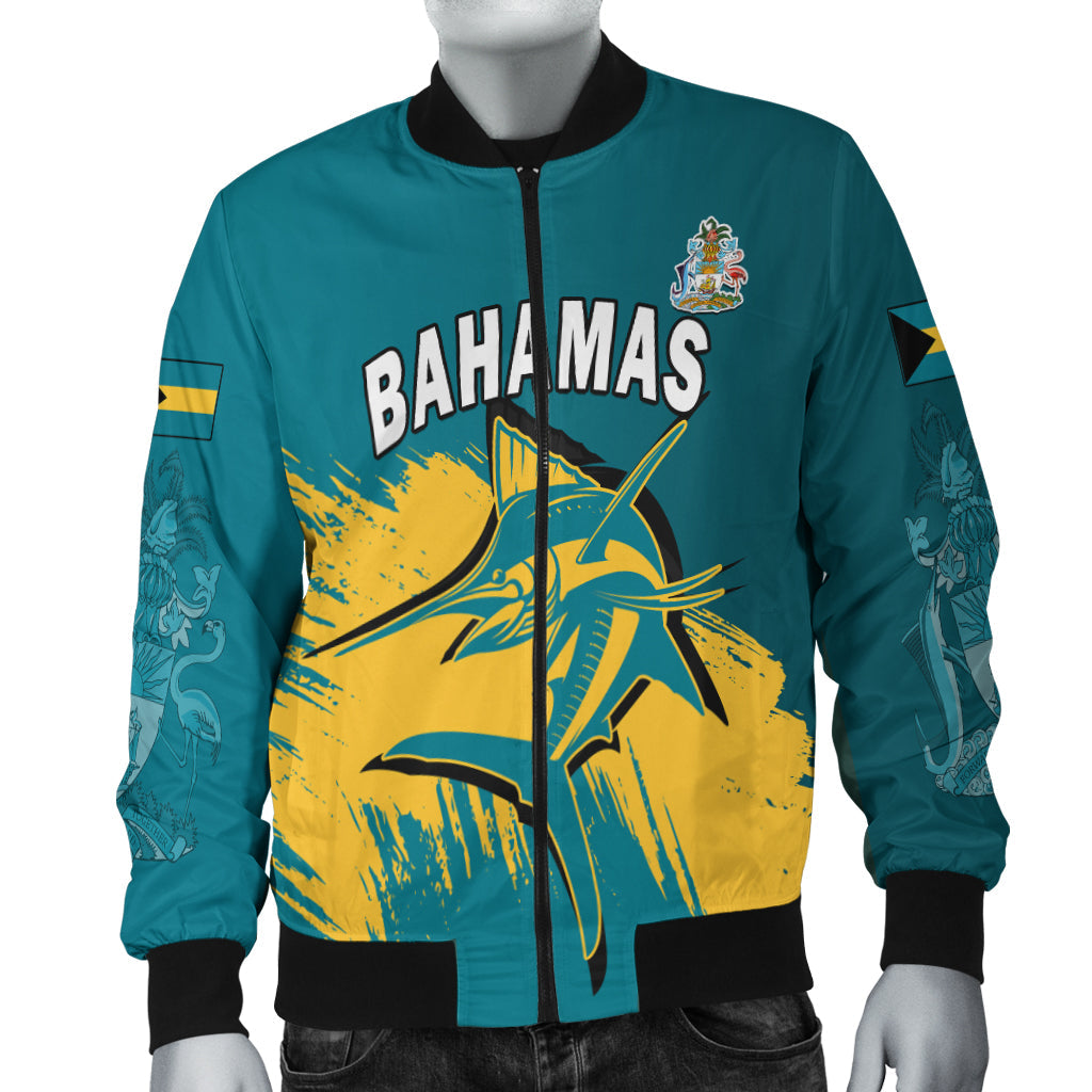 custom-personalised-bahamas-bomber-jacket-blue-marlin-with-bahamian-coat-of-arms