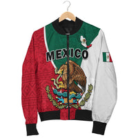 (Custom Text and Number) Mexico Bomber Jacket Mexican Aztec Pattern - Wonder Print Shop