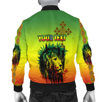 (Custom Personalised) Ethiopia Bomber Jacket Cross Mix Lion Colorful Style - Wonder Print Shop