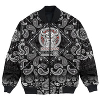 Viking Bomber Jacket Born to Be Warrior with Bandana Paisley Style RLT12 - Wonder Print Shop