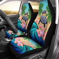 Polynesian Turtle Coconut Tree And Orchids Car Seat Covers - Wonder Print Shop