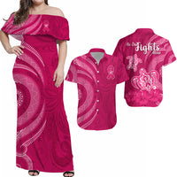 Breast Cancer Awareness Matching Hawaiian Shirt And Dress Hibiscus Polynesian No One Fights Alone LT13 - Wonder Print Shop