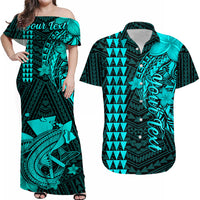 Personalised Hawaii Matching Hawaiian Shirt And Dress Kakau Kanaka Maoli Combine Polynesian Shark Ver.04 - Wonder Print Shop