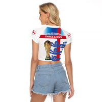 England Football Raglan Cropped T Shirt Three Lions Champions World Cup 2022 - Wonder Print Shop