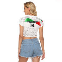 (Custom Text And Number) Iran Football Raglan Cropped T Shirt Team Melli World Cup 2022 - Wonder Print Shop