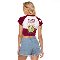Qatar Raglan Cropped T Shirt Laeeb Mascot World Cup 2022 Welcome To Qatari - Wonder Print Shop