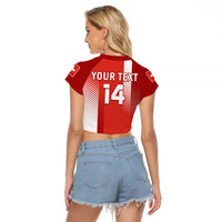 (Custom Text and Number) Switzerland Football Raglan Cropped T Shirt World Cup 2022 - Wonder Print Shop