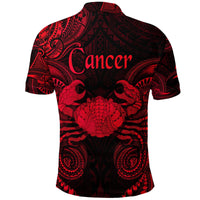 Cancer Zodiac Polynesian Polo Shirt Unique Style Red LT8 - Wonder Print Shop