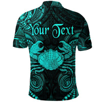 Custom Cancer Zodiac Polynesian Polo Shirt Unique Style Turquoise LT8 - Wonder Print Shop