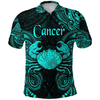Custom Cancer Zodiac Polynesian Polo Shirt Unique Style Turquoise LT8 - Wonder Print Shop