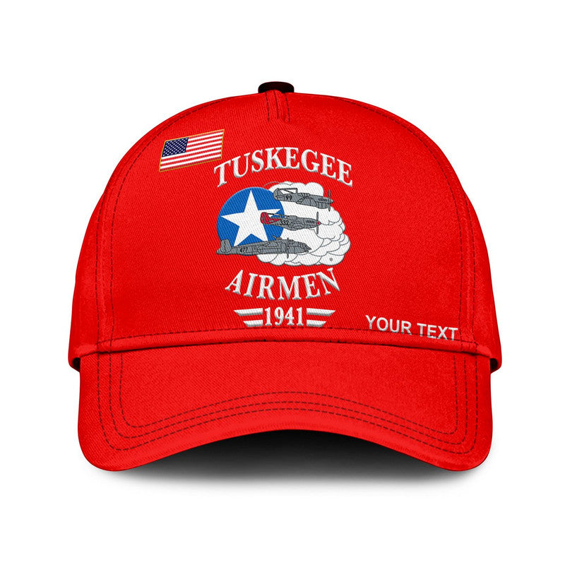 custom-personalised-tuskegee-airmen-classic-cap-the-red-tails-original-style-red
