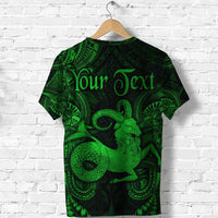 Custom Capricorn Zodiac Polynesian T Shirt Unique Style Green LT8 - Wonder Print Shop