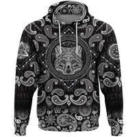 Viking Hoodie Celtic Fox with Bandana Paisley Style RLT12 - Wonder Print Shop