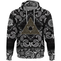 Viking Hoodie Celtic Knot Triangle with Bandana Paisley Style RLT12 - Wonder Print Shop