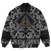 Viking Bomber Jacket Celtic Knot Triangle with Bandana Paisley Style RLT12 - Wonder Print Shop
