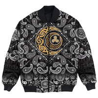 Viking Bomber Jacket Celtic Moons with Bandana Paisley Style RLT12 - Wonder Print Shop