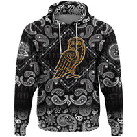 Viking Hoodie Celtic Owl with Bandana Paisley Style RLT12 - Wonder Print Shop