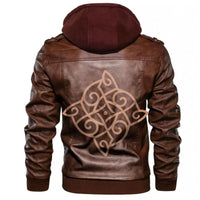 Viking Celtic Scandinavian Knot work Leather Jacket RLT12 - Wonder Print Shop
