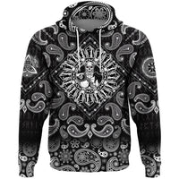 Viking Hoodie Celtic Skull Warrior Dead Hero with Bandana Paisley Style RLT12 - Wonder Print Shop