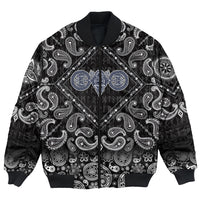 Viking Bomber Jacket Celtic Style North Warrior Head with Bandana Paisley Style RLT12 - Wonder Print Shop