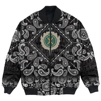 Viking Bomber Jacket Celtic Sword and Celtic Scandinavian Ornaments with Bandana Paisley Style RLT12 - Wonder Print Shop
