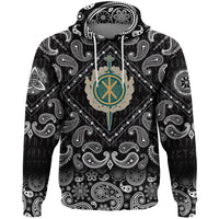 Viking Hoodie Celtic Sword and Celtic Scandinavian Ornaments with Bandana Paisley Style RLT12 - Wonder Print Shop