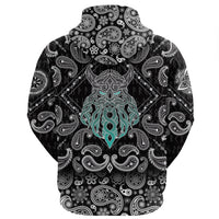 Viking Hoodie Celtic Tangle Face with Bandana Paisley Style RLT12 - Wonder Print Shop