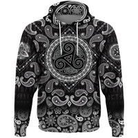 Viking Hoodie Celtic The Triskele with Bandana Paisley Style RLT12 - Wonder Print Shop
