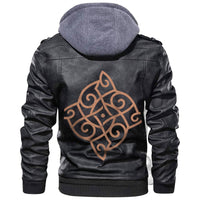 Viking Celtic Scandinavian Knot work Leather Jacket RLT12 - Wonder Print Shop