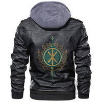 Viking Celtic Sword and Celtic Scandinavian Ornaments Leather Jacket RLT12 - Wonder Print Shop