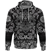 Viking Hoodie Celts Culture with Bandana Paisley Style RLT12 - Wonder Print Shop