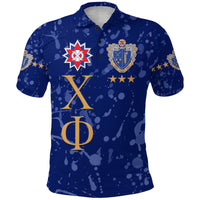 Custom Chi Phi Polo Shirt Simple Style Blue LT8 - Wonder Print Shop