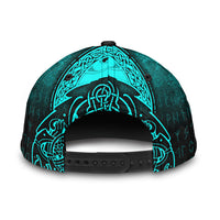 viking-classic-cap-fenrir-viking-3d-tattoo-cyan-version-classic-cap