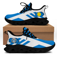 Polynesian Footwear Northern Mariana Flag Sport Clunky Sneakers -White