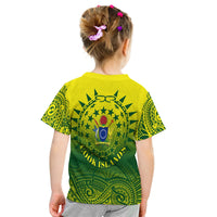 Cook Islands T Shirt for Kid Polynesian Tattoo Sunshine LT4 - Wonder Print Shop