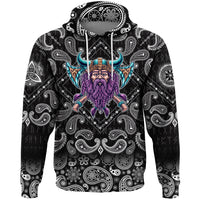 Viking Hoodie Cool Beard With Axe with Bandana Paisley Style RLT12 - Wonder Print Shop