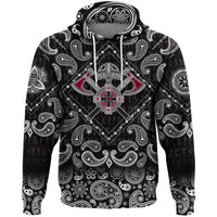 Viking Hoodie Crest Crossed Battle Axes with Bandana Paisley Style RLT12 - Wonder Print Shop