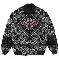 Viking Bomber Jacket Crest Crossed Battle Axes with Bandana Paisley Style RLT12 - Wonder Print Shop